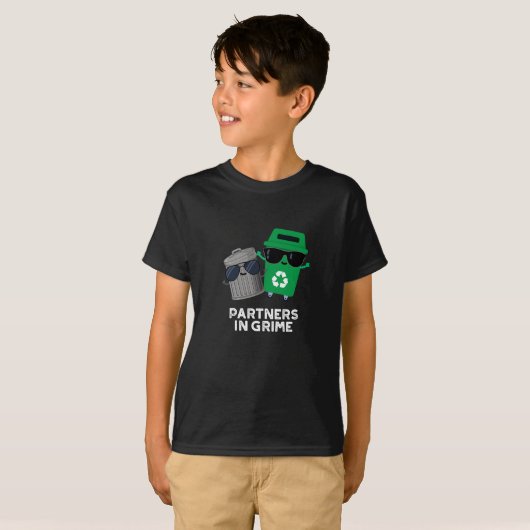 T-shirt Partenaires Dans Grime Funny Trash Pun Dark BG (Devant entier)