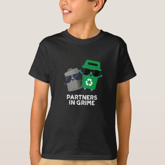 T-shirt Partenaires Dans Grime Funny Trash Pun Dark BG (Devant)
