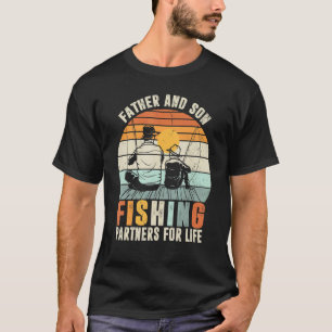 T-shirt Partenaires de pêche de père et fils vintage pour