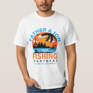 T-shirt Partenaires de pêche père et fils pour la vie