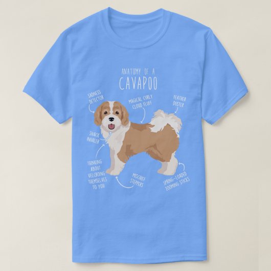 T-shirt Parti Cavapoo Dog Anatomie (Design devant)