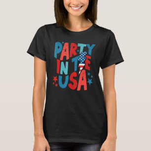 T-shirt Parti Rétro Aux Etats-Unis Patriotique Américain Q