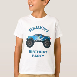 T-shirt Partie bleue d'anniversaire de enfant de camion de