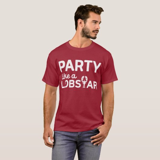 T-shirt Partie comme un Lobstar avec le homard illustré (Devant entier)