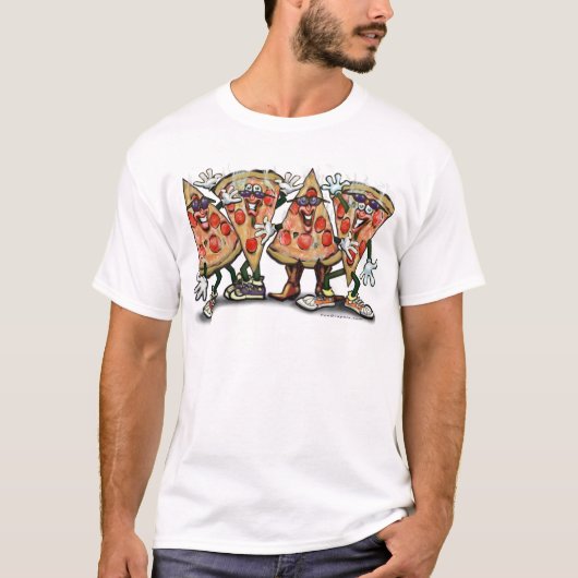 T-shirt Partie de pizza (Devant)