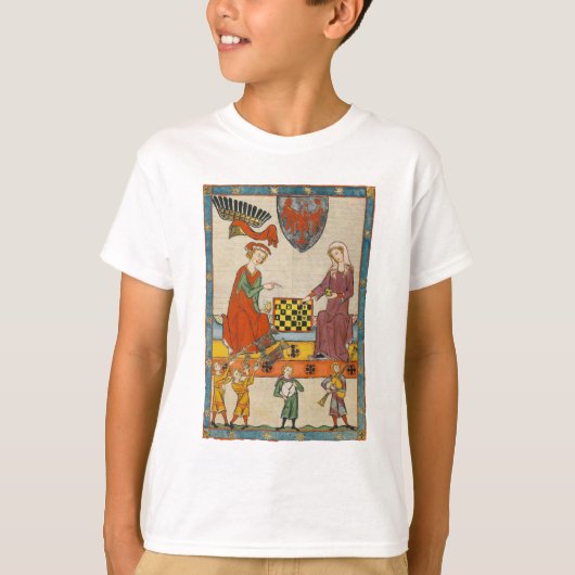 T-shirt Partie d'échecs Codex Manesse XIVe siècle (Devant)
