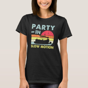 T-shirt Partie En Mouvement Lent Ponton Bateau Retro Vinta