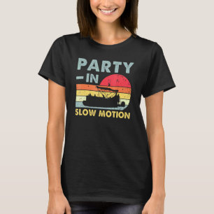 T-shirt Partie En Mouvement Lent Ponton Bateau Retro Vinta