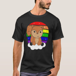 T-shirt Parties scintillant arc-en-ciel écureuil Kawaii Cr