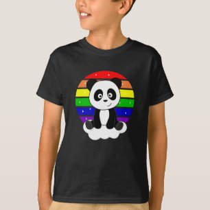 T-shirt Parties scintillant arc-en-ciel Panda Kawaii Panda