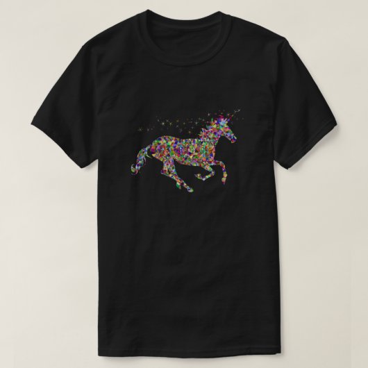 T-shirt Parties scintillant arc-en-ciel Unicorn Chemise es (Design devant)