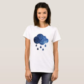 T-shirt Parties scintillant bleu foncé scintille un nuage  (Devant entier)