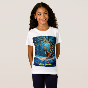 T-Shirt Parties scintillant colorée de la neige de cerf de