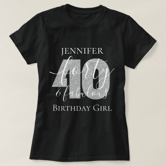 T-shirt Parties scintillant d'anniversaire de 40 ans d'arg (Design devant)
