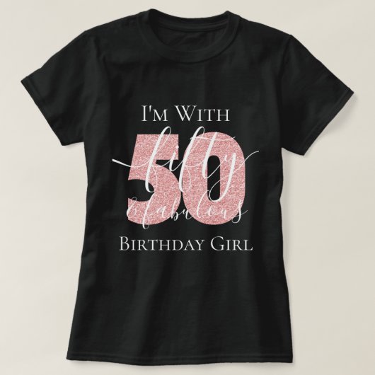 T-shirt Parties scintillant d'anniversaire de l'Rose perso (Design devant)