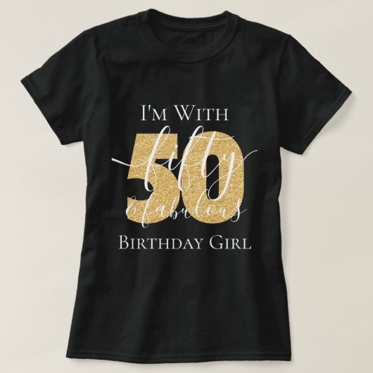 T-shirt Parties scintillant d'anniversaire personnalisée G (Design devant)
