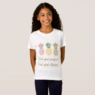 T-Shirt Parties scintillant d'or Ananas Carburez vos rêves