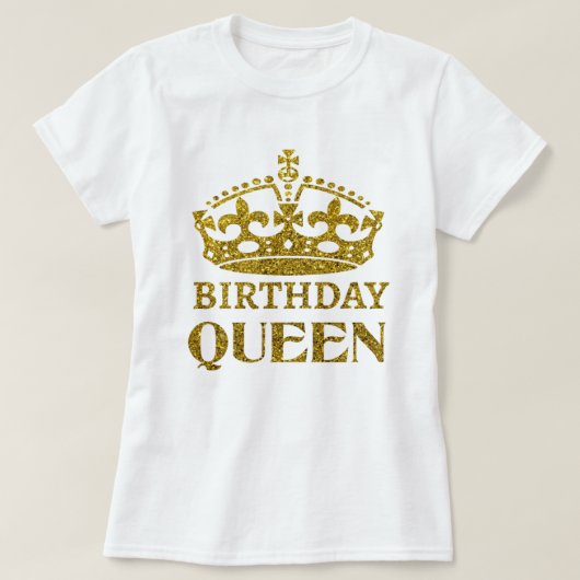 T-shirt Parties scintillant d'or Anniversaire Queen T-Shir (Design devant)