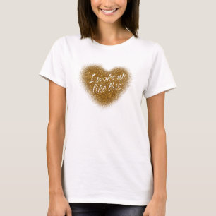 T-shirt Parties scintillant D'Or JE ME RÉVEILLE COMME CETT