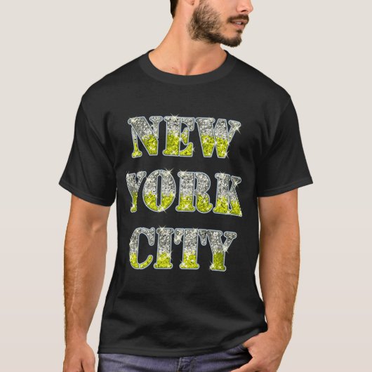 T-shirt Parties scintillant d'or Silver de New York (Devant)