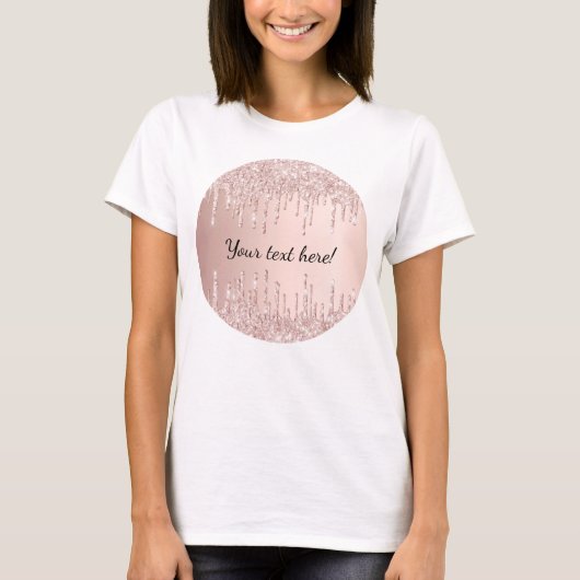T-shirt parties scintillant en or rose gouttes goutte gout (Devant)