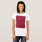 T-shirt Parties scintillant faux brillant rose foncé magen (Devant entier)