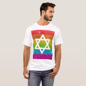 T-shirt Parties scintillant gay pride LGBTQIA Etoile juive (Devant entier)