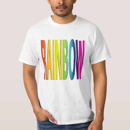 T-shirt Parties scintillant Glittery Arc-en-ciel texturé A (Devant)