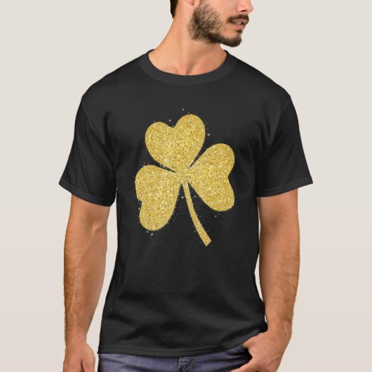 T-shirt Parties scintillant Gold Lucky Shamrock C Irish Fu (Devant)