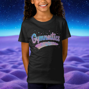 T-Shirt Parties scintillant Gymnastique Pastel Rainbow Spo