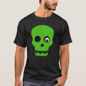 T-shirt Parties scintillant Halloween crâne vert (Devant)