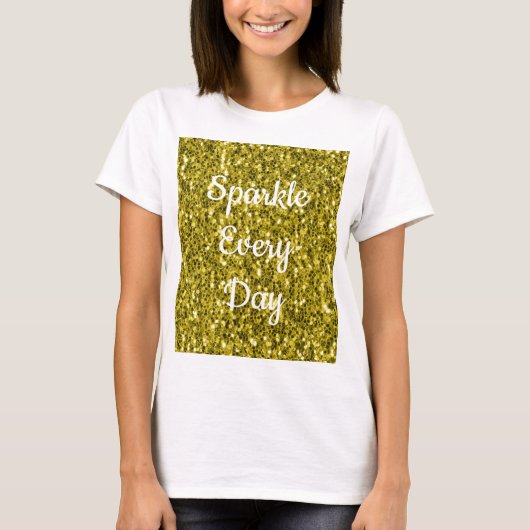 T-shirt Parties scintillant jaune foncé Sparkle chaque jou (Devant)