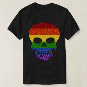 T-shirt PARTIES SCINTILLANT LGBT Rainbow Skull
