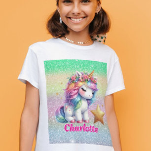 T-shirt Parties scintillant licorne étoile magique