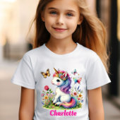 T-shirt Parties scintillant licorne fleurs sauvages de pra