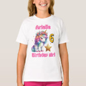 T-shirt Parties scintillant licorne magique star filles âg (Devant)