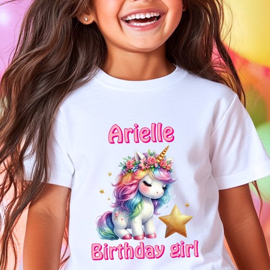 T-shirt Parties scintillant licorne magique star filles an