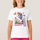 T-shirt Parties scintillant licorne meadow fleurs sauvages (Devant)