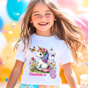 T-shirt Parties scintillant licorne meadow fleurs sauvages