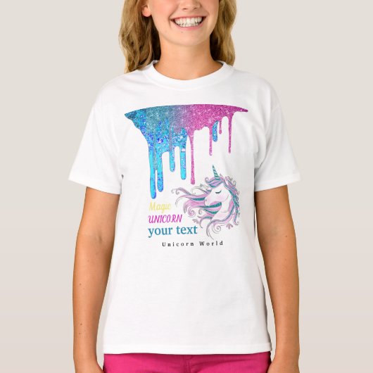 t-shirt parties scintillant magique Unicorn (Devant)
