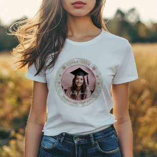 T-shirt Parties scintillant moderne photo ronde graduation