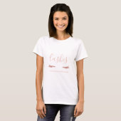 T-shirt Parties scintillant or rose et extension Eyelash (Devant entier)