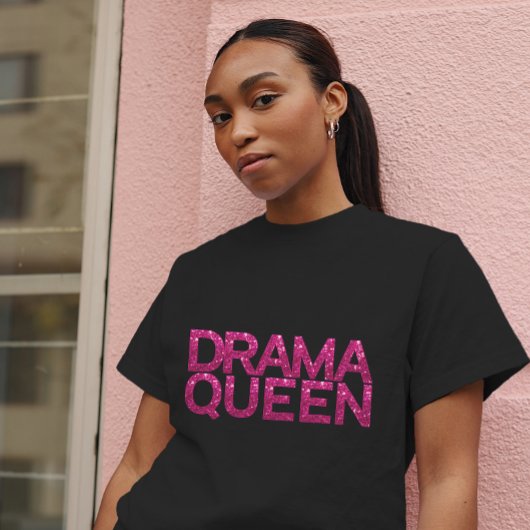 T-shirt Parties scintillant rose chaud Drama Queen