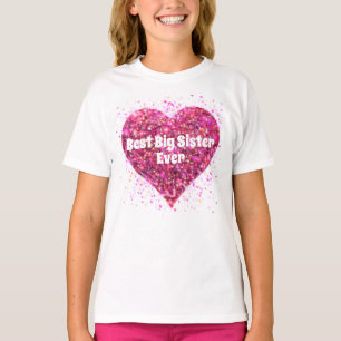 T-shirt Parties scintillant rose étincelle coeur meilleure