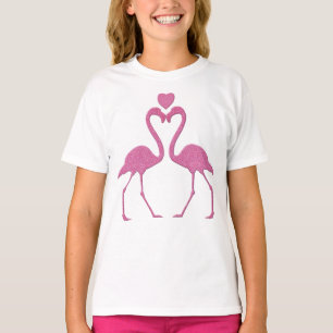 T-shirt Parties scintillant rose Flamant rose Saint Valent