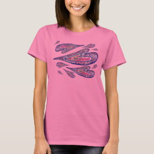 T-shirt Parties scintillant rose Love Hearts Art Custom TS