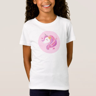T-Shirt Parties scintillant rose magique Visage Unicorne