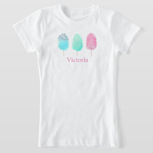 T-Shirt Parties scintillant rose mignonne Coton Bonbon Nom