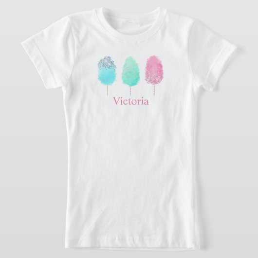 T-Shirt Parties scintillant rose mignonne Coton Bonbon Nom (Poser)