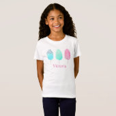 T-Shirt Parties scintillant rose mignonne Coton Bonbon Nom (Devant entier)